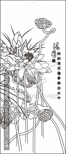 藝術玻璃圖清荷（單線未閉合）