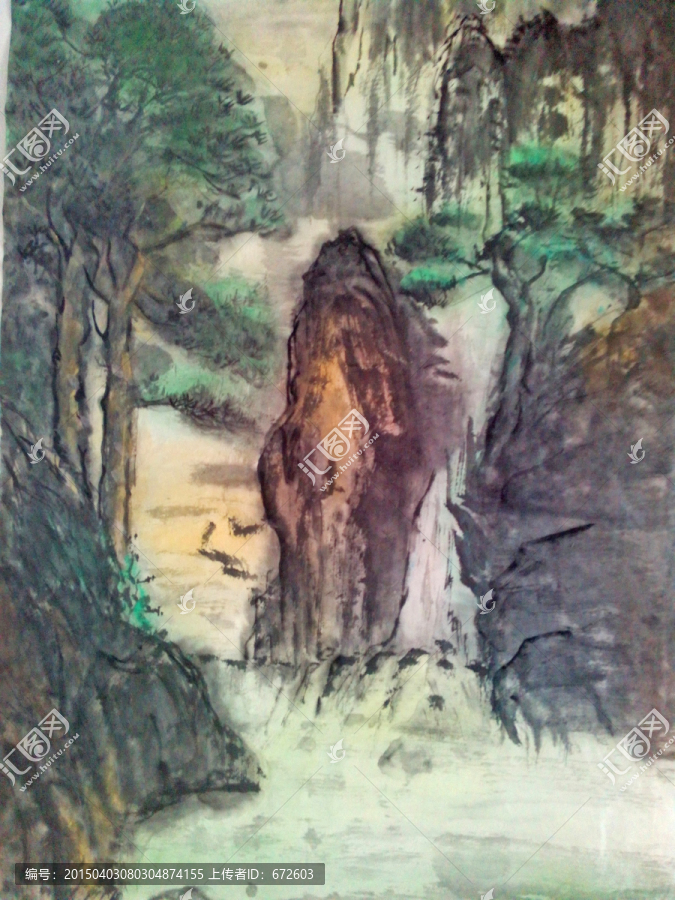 國畫,水墨,重彩,山水,寫意