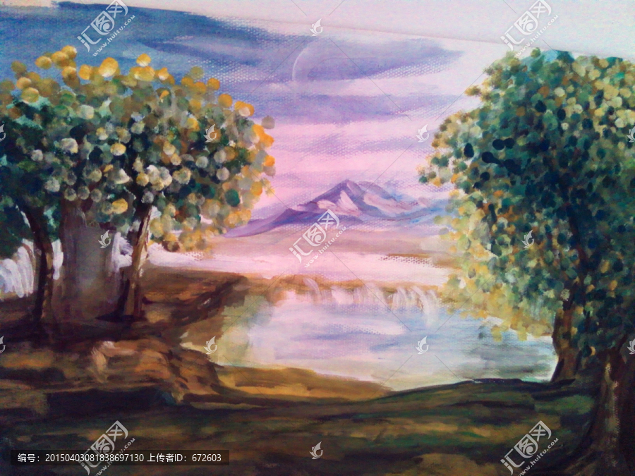 原創(chuàng)水粉畫,風(fēng)景
