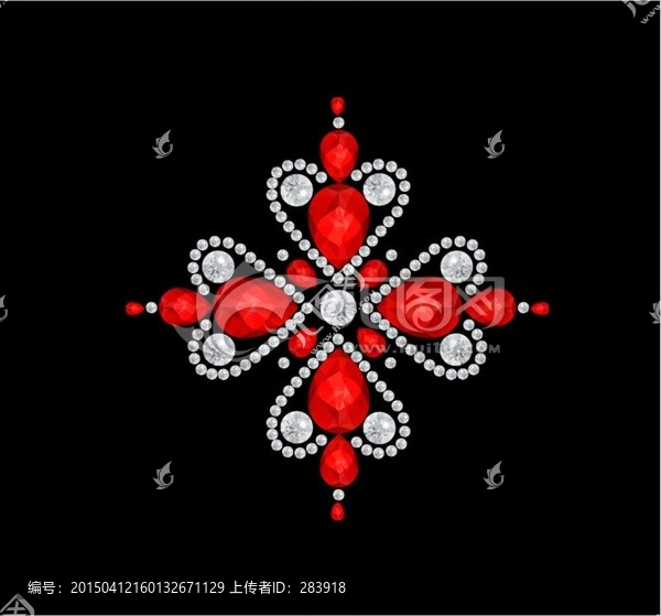 紅寶石水晶鉆石四葉草