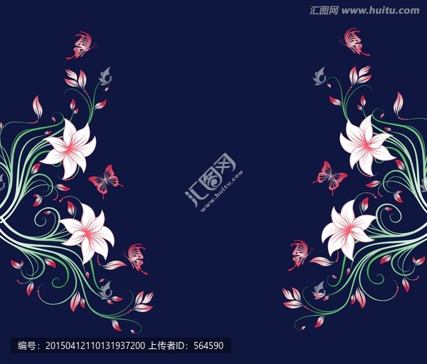 矢量花卉,移門,墻紙