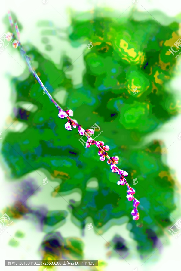 桃花油畫