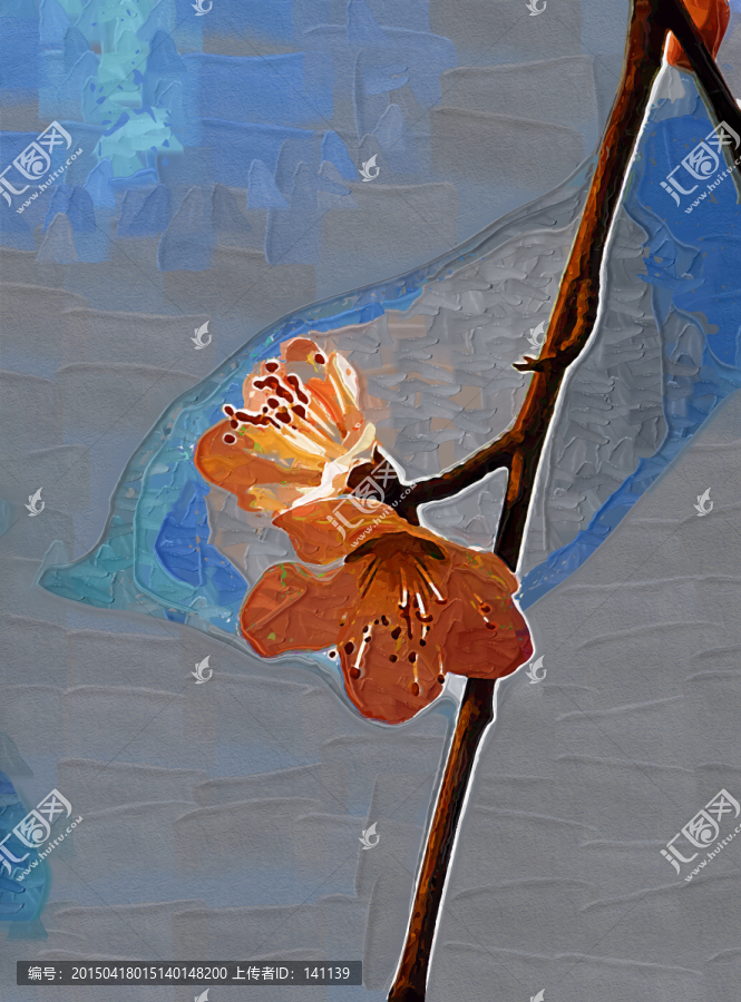 桃花油畫