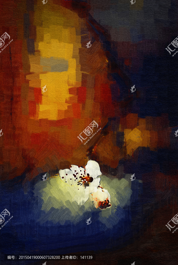 桃花油畫