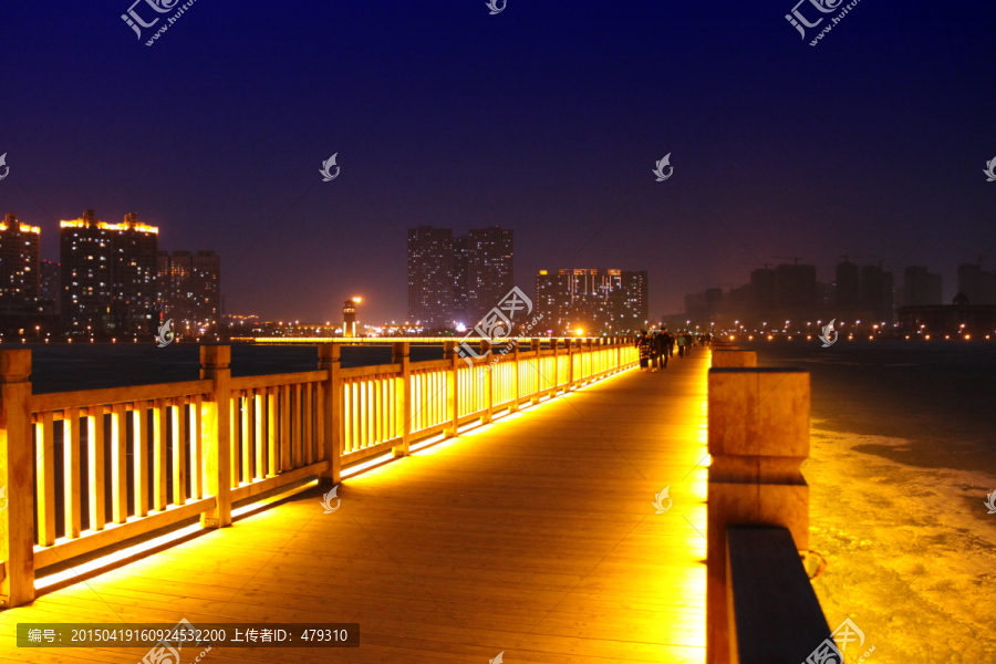 大庆,三永湖,栈桥,夜