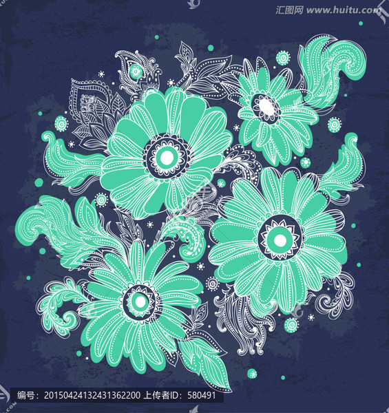 手繪PSD高清花卉插畫