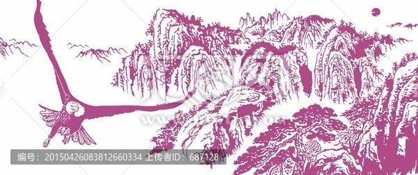 山水,山脉,雄鹰,大好河山