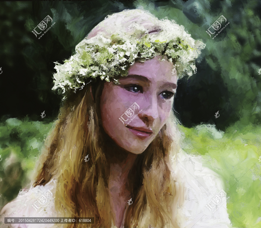 人物油畫,少女,原創(chuàng)非真人