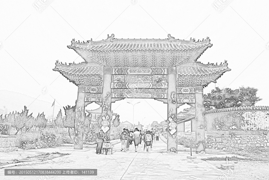 古建筑素描