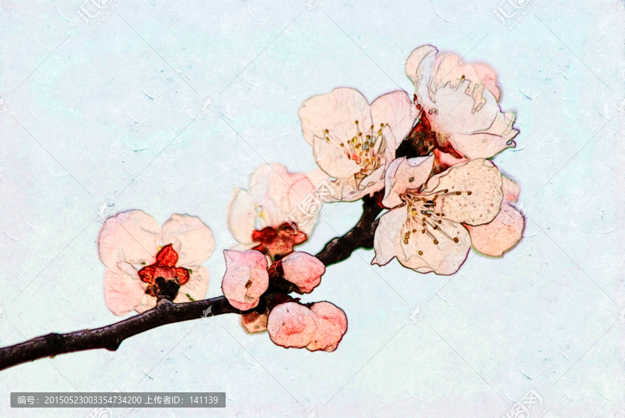 桃花油畫