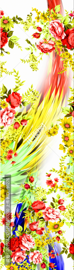 時(shí)尚數(shù)碼印花女裝面料花型未分層