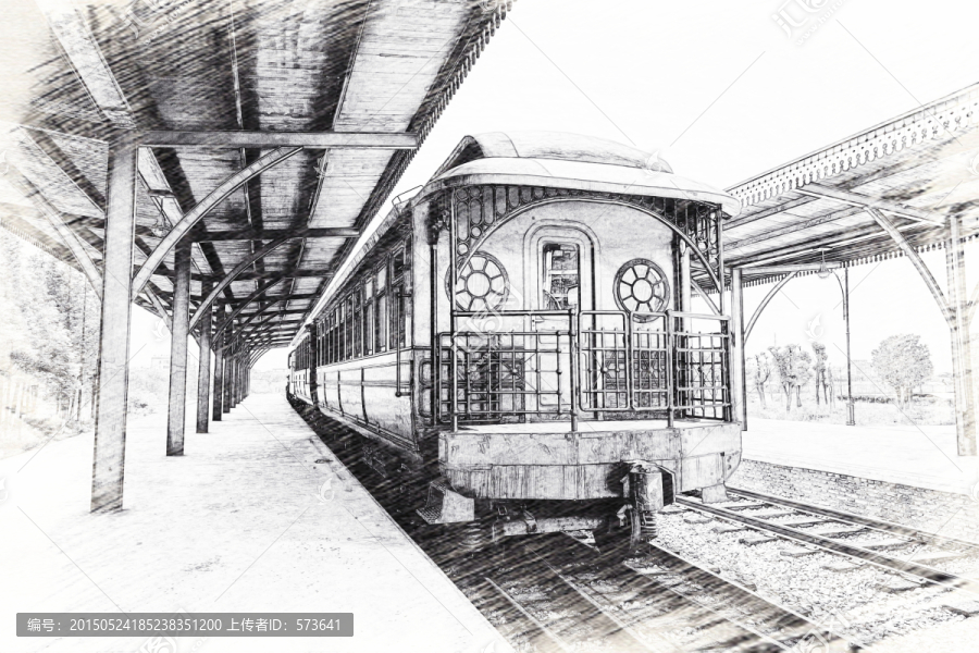 蒸汽火車素描