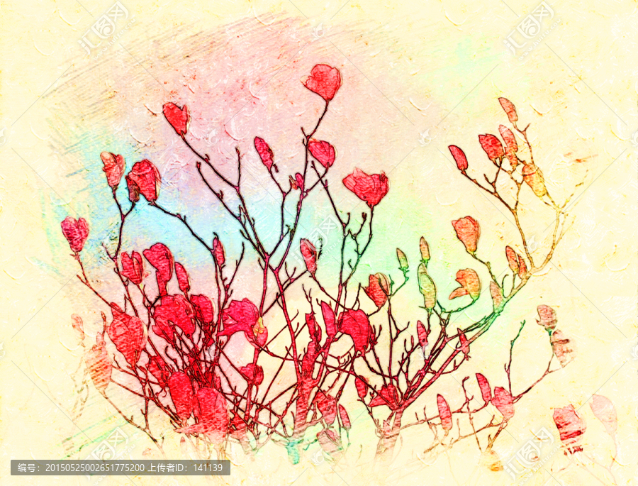 玉蘭花油畫