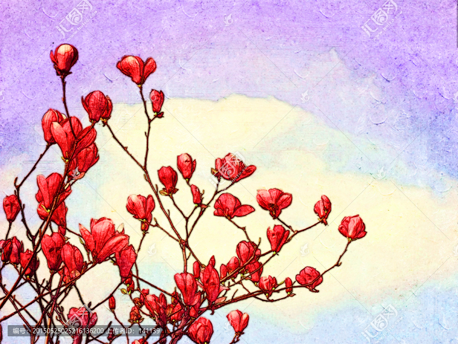 玉蘭花油畫