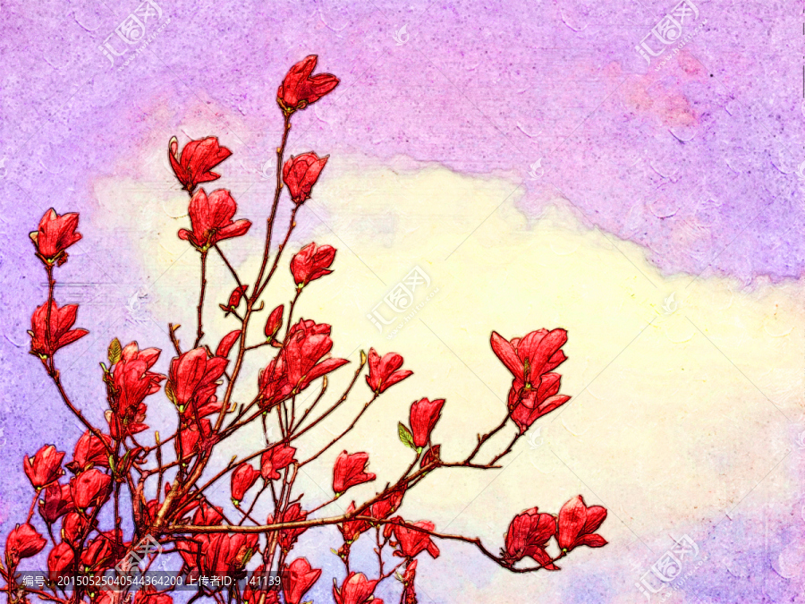 玉蘭花油畫