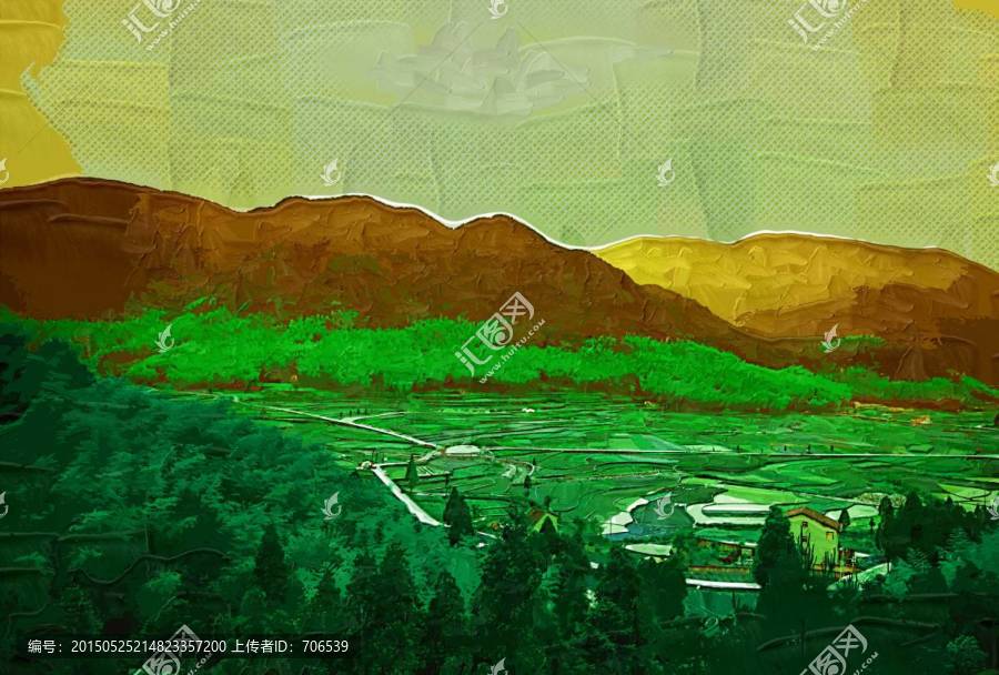 抽象畫,梯田