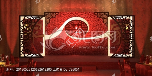 中式婚礼舞台设计效果图