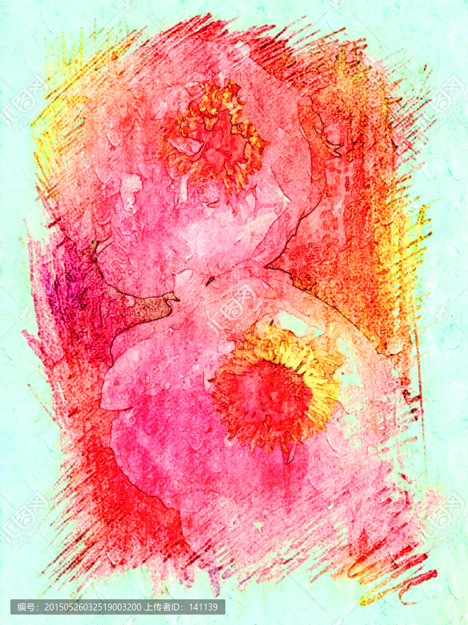 牡丹花油畫(huà)