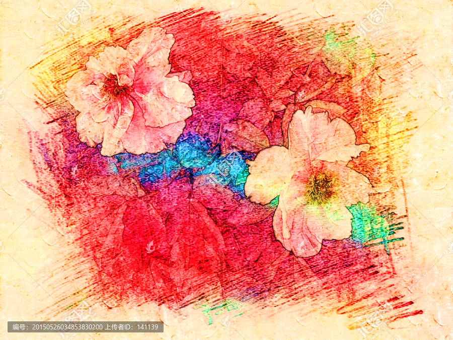 牡丹花油畫