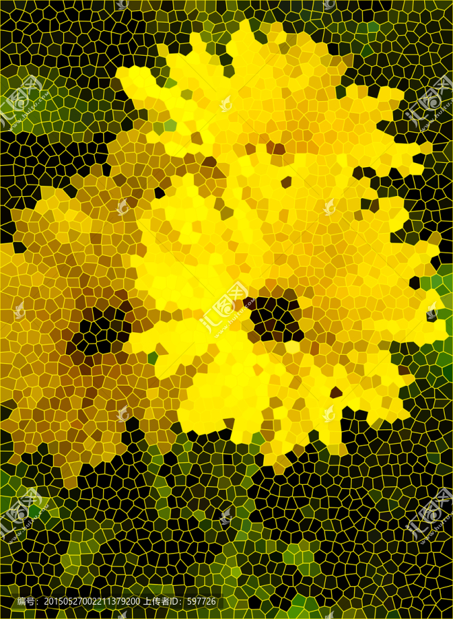 太陽花染色玻璃裝飾畫未分層