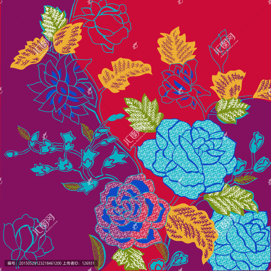 繡花圖案,分層