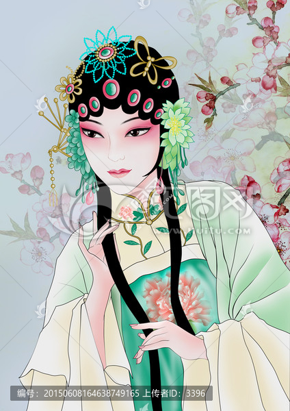 花旦臉譜京劇人物