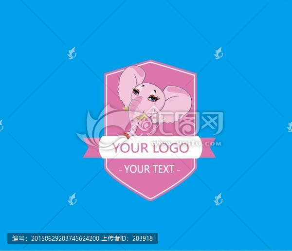 卡通大象標(biāo)簽