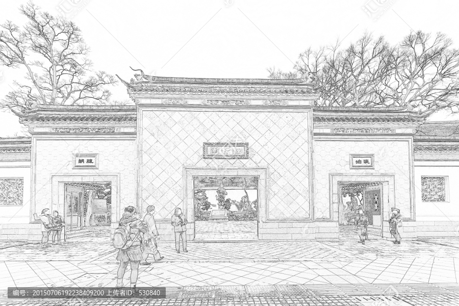 蘇州園林線描效果（未分層）
