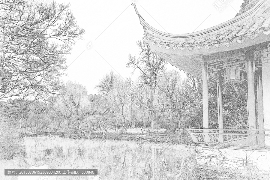 蘇州園林線描效果（未分層）