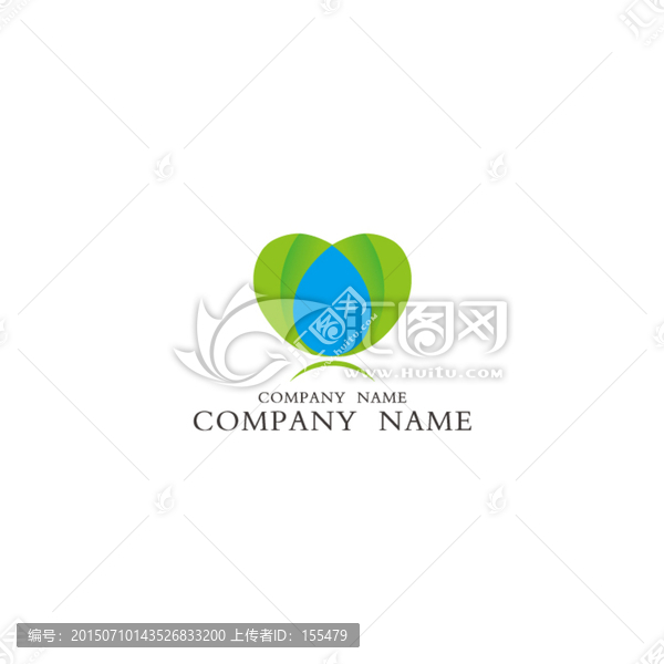 心型水滴蝴蝶美容院logo設(shè)計