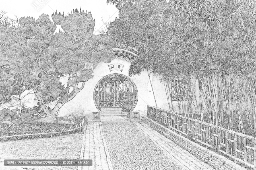 蘇州園林線描效果（未分層）