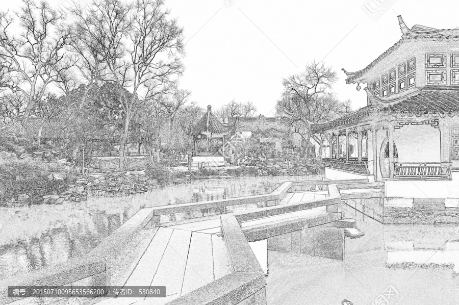 蘇州園林線描效果（未分層）