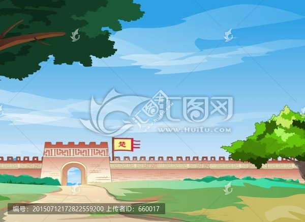 flash場景卡通素材城門