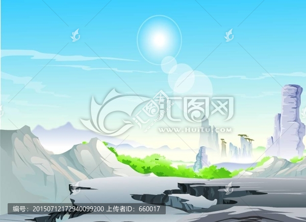 flash場(chǎng)景卡通素材遠(yuǎn)山