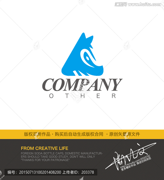 三角動(dòng)物頭logo