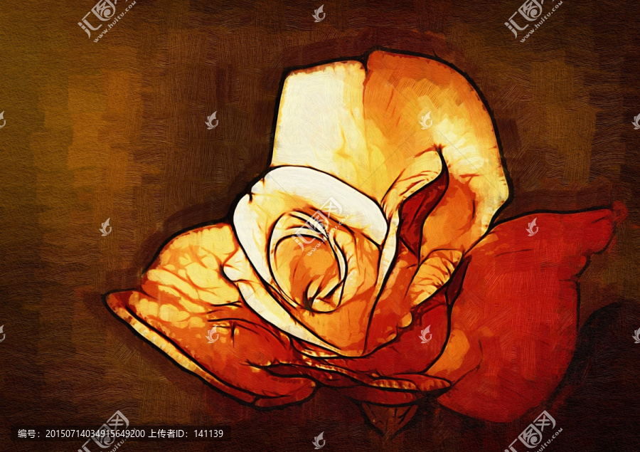 月季花油畫