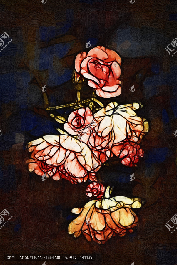 月季花油畫