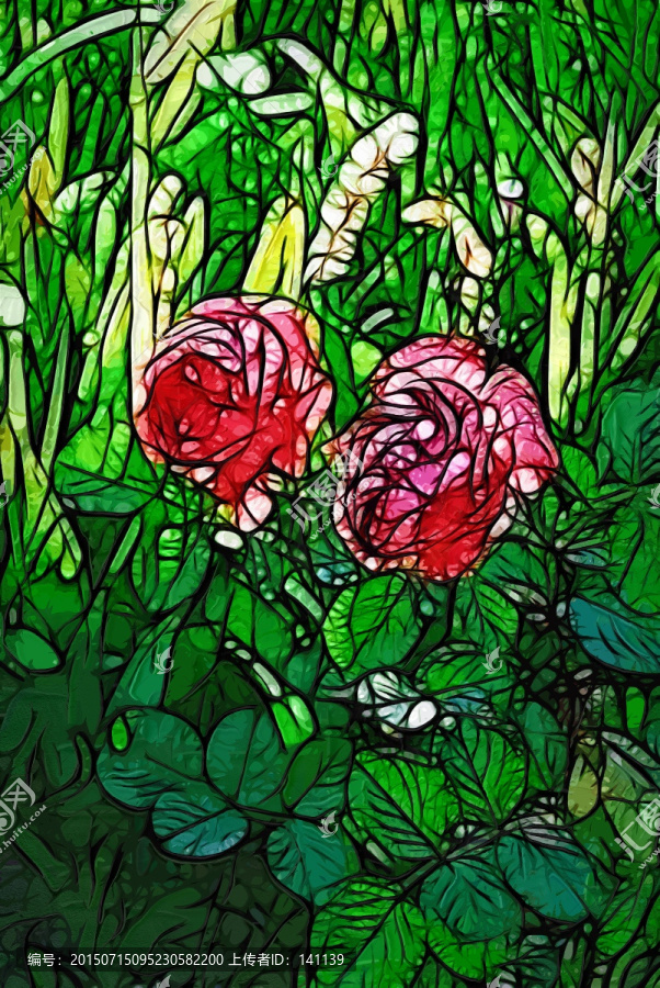 月季花油畫