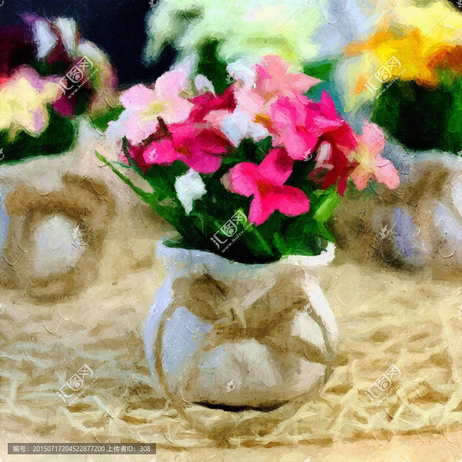 四角花盆栽