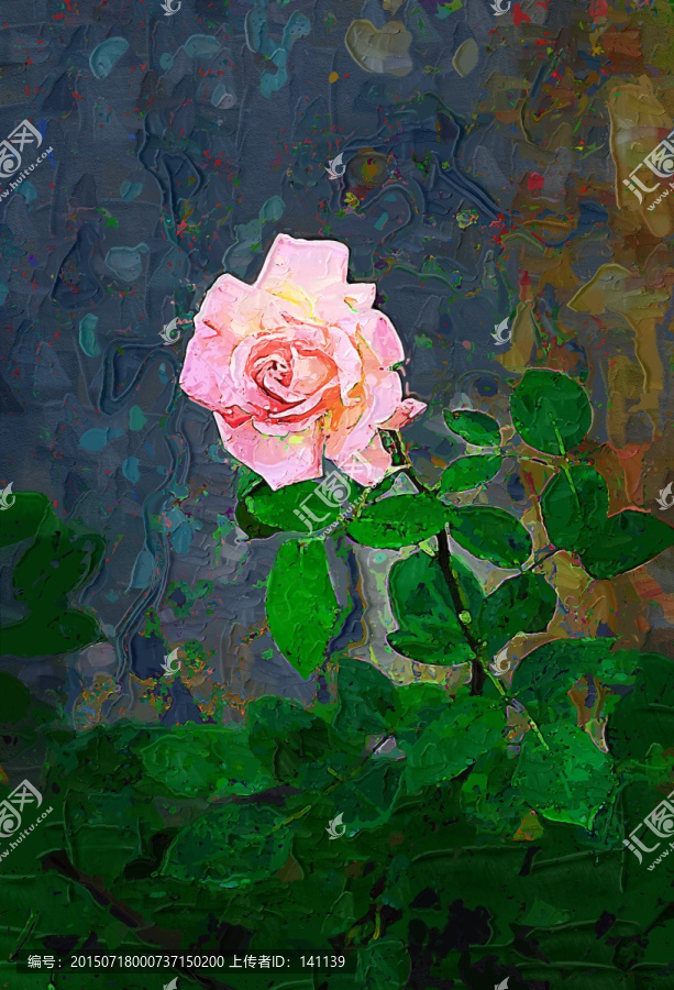 月季花油畫