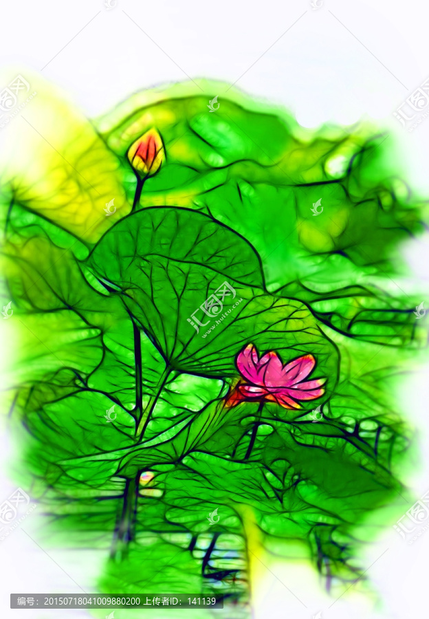 荷花油畫(huà)