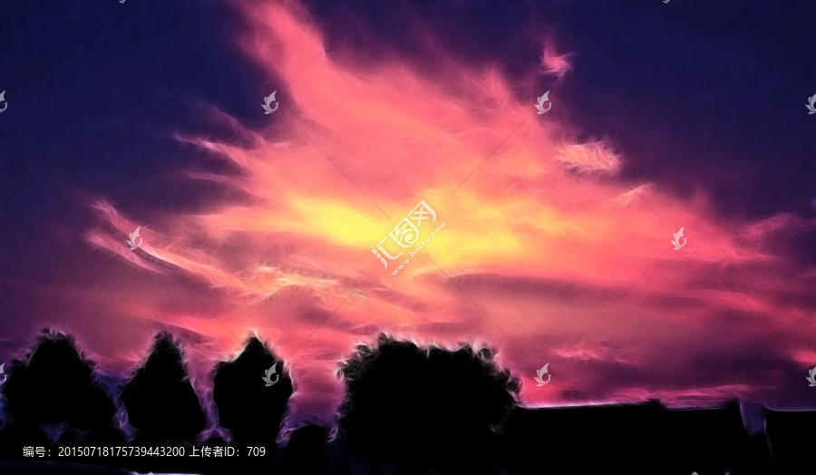 日落晚霞風景