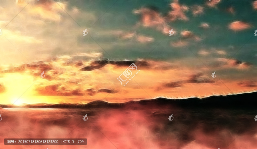 晚霞風(fēng)景裝飾畫