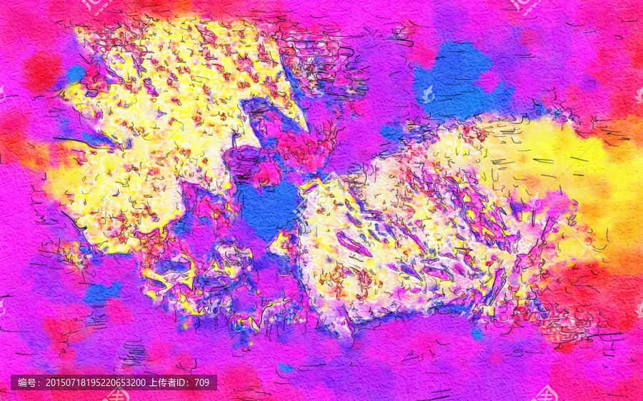紫紅色背景墻畫