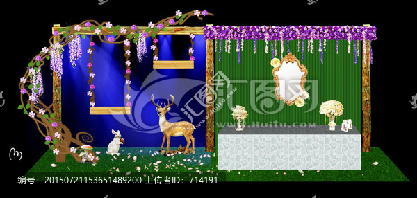紫色粉色金色森系婚禮效果圖