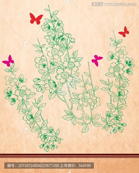花草,蝴蝶