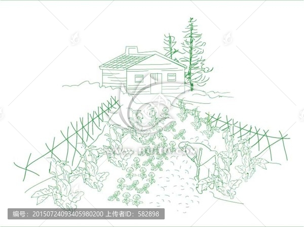 鄉(xiāng)村種菜圖