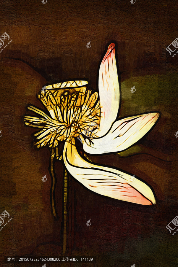 荷花抽象油畫(huà)