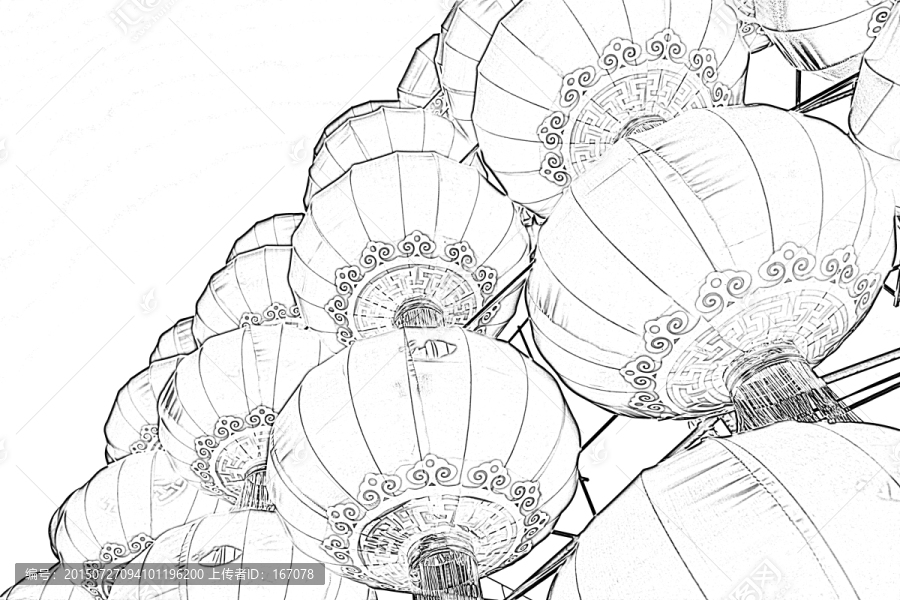 燈籠素描,,素描