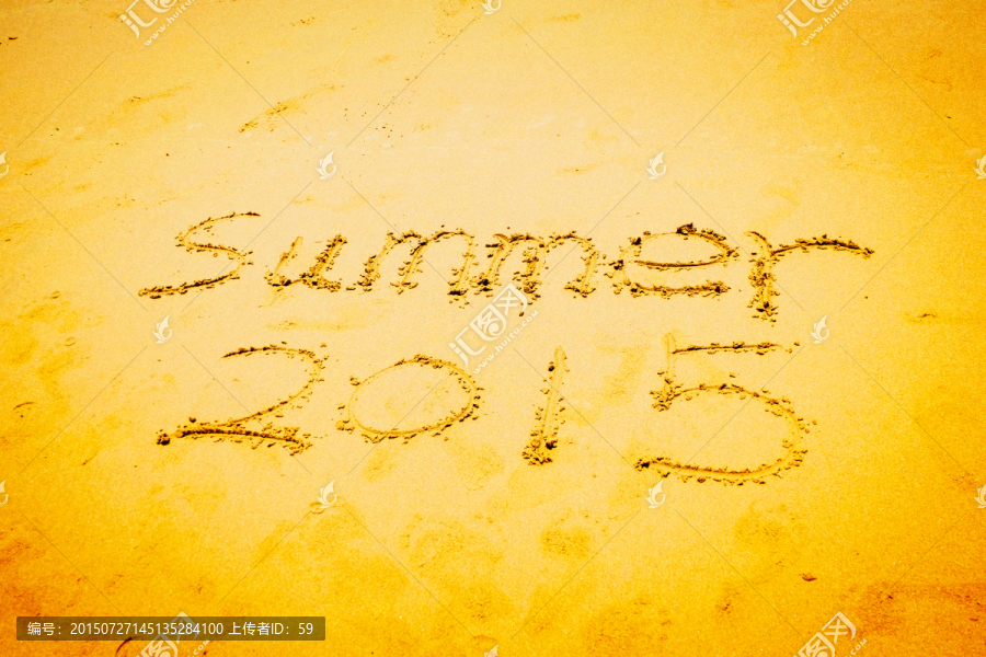 summer,沙滩字